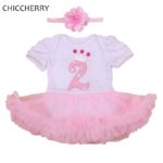 Crown 2 Years Baby Birthday Dress Pink Baby Girl Dresses + Headband Infant Lace Tutu Set Conjuntos Bebe Menina Toddler Clothes