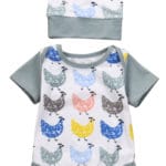Cute Baby Boys Girls Clothes Cotton Bodysuits Jumpsuit Hat Cap Outfits Printed Cartoon Chick Baby Bodysuits with Hats 0-18Months - Image 4