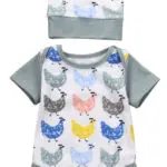 Cute Baby Boys Girls Clothes Cotton Bodysuits Jumpsuit Hat Cap Outfits Printed Cartoon Chick Baby Bodysuits with Hats 0-18Months - Image 4