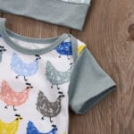 Cute Baby Boys Girls Clothes Cotton Bodysuits Jumpsuit Hat Cap Outfits Printed Cartoon Chick Baby Bodysuits with Hats 0-18Months - Image 5