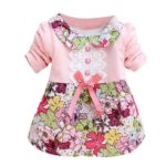 Cute Baby Girls Clothes Kid One-Piece Doll Collar Princess Lace Floral Dress - Image 2