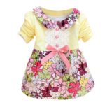 Cute Baby Girls Clothes Kid One-Piece Doll Collar Princess Lace Floral Dress - Image 3