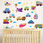Cute Cartoon Cars Nursery Wall Art Kids Baby Home Care Decal Mural Sticker Art Removable Vinyl Home Decor Bedroom Wall Stickers