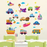 Cute Cartoon Cars Nursery Wall Art Kids Baby Home Care Decal Mural Sticker Art Removable Vinyl Home Decor Bedroom Wall Stickers - Image 3