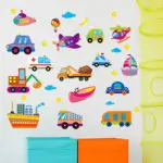 Cute Cartoon Cars Nursery Wall Art Kids Baby Home Care Decal Mural Sticker Art Removable Vinyl Home Decor Bedroom Wall Stickers - Image 4