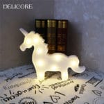 DELICORE White Unicorn LED Children Animal Night Light Cartoon Baby Nursery Lamp LED Night Light Bedroom Decoration S017-2