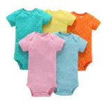 FREE SHIPPING Baby Girls Short Sleeve 5 pcs Bodysuit Pack Clothing Set Bodysuits 6 Months to 24 Months Bebes - Image 4