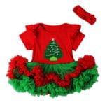Fashion Baby Christmas Costume Red Cute Baby Girls Romper Infant Kids Tulle Outfits Bowknot Headband Toddler Girls Xmas Sunsuit - Image 2