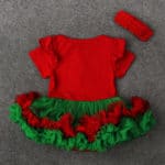 Fashion Baby Christmas Costume Red Cute Baby Girls Romper Infant Kids Tulle Outfits Bowknot Headband Toddler Girls Xmas Sunsuit - Image 3