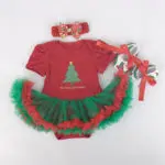 Fashion Christmas Infant Girl Rompers Dress Baby Girls Clothes Sets 3pcs Newborn Cotton Jumpsuit Clothes Santa Claus Bebe Gift - Image 2