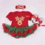 Fashion Christmas Infant Girl Rompers Dress Baby Girls Clothes Sets 3pcs Newborn Cotton Jumpsuit Clothes Santa Claus Bebe Gift - Image 5
