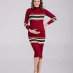 Fashion Maternity Clothes Elastic Maternity Dress One-Piece Top Sweater Dress Maternity Clothing Spring Pregnancy Clothes E522 - Image 2