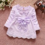 Fashion Spring Autumn Long Sleeve lace beaded Bow baby Party girls kids Children dresses, princess infants Dress Vestido S4630 - Image 4