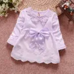 Fashion Spring Autumn Long Sleeve lace beaded Bow baby Party girls kids Children dresses, princess infants Dress Vestido S4630 - Image 4