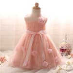 Flower Baby Dresses For Girl Wedding Baby Girl 1 2 Year Birthday Outfits Infant Princess Party Costume New Brand Toddler Clothes