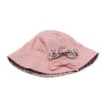 Flower Print Cotton Baby Summer Hat with Bow White/Pink Kids Girl Summer Cap Double Sides can Wear for 1-3 Years 1 PC - Image 4
