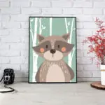 Forest Cute Animals Giraffe Rabbit Bear Fox Canvas Painting Art Print Poster Nursery Wall Picture Kids Baby Room Decor No Frame - Image 4