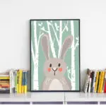Forest Cute Animals Giraffe Rabbit Bear Fox Canvas Painting Art Print Poster Nursery Wall Picture Kids Baby Room Decor No Frame - Image 5