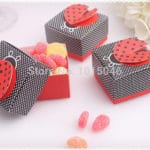Free Shipping 20X Baby Shower Favor "Cute as a Bug" 3-D Wing Ladybug Baby Shower Favors Birthday Party Boxes Wedding Box