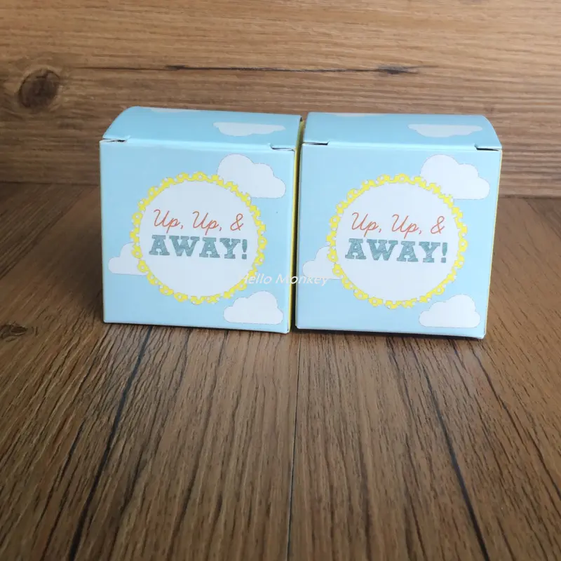 Free Shipping 30PCS "Up, Up and Away" Hot Air Balloon Wedding Candy Favor Box Baby shower Gifts birthday party decorations kids - Image 2