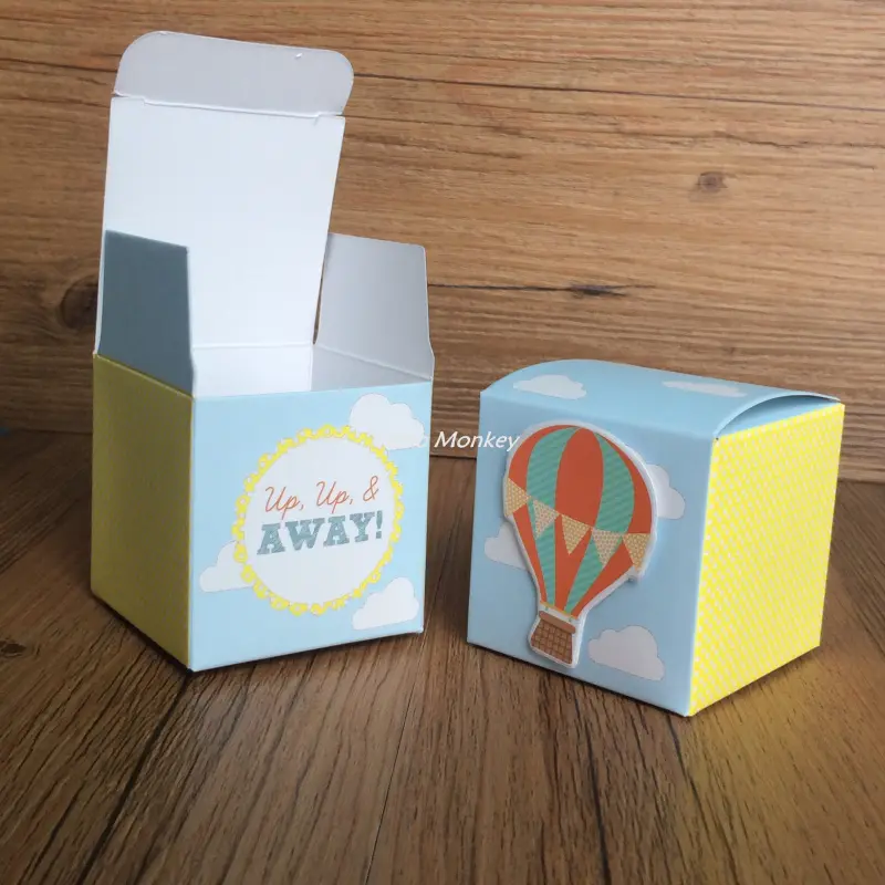 Free Shipping 30PCS "Up, Up and Away" Hot Air Balloon Wedding Candy Favor Box Baby shower Gifts birthday party decorations kids - Image 3