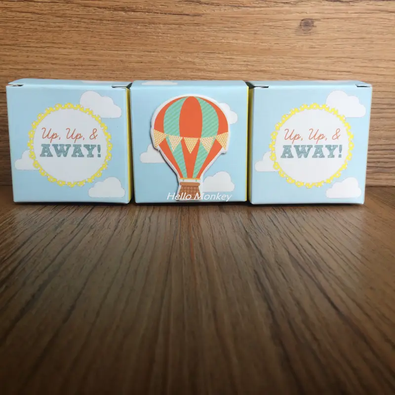 Free Shipping 30PCS "Up, Up and Away" Hot Air Balloon Wedding Candy Favor Box Baby shower Gifts birthday party decorations kids - Image 4