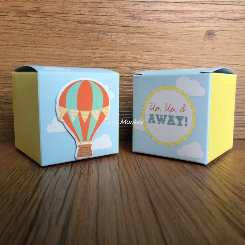 Free Shipping 30PCS "Up, Up and Away" Hot Air Balloon Wedding Candy Favor Box Baby shower Gifts birthday party decorations kids - Image 5