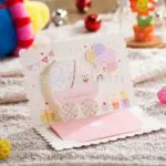 Free Shipping 6pcs/Lot Lovely Invitation Cards 3D Cartoon Baby Shower Invitation Card Baby First Birthday Favor Invitation Card