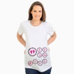 Funny Maternity t-shirt top baby foot print printed T-shirts Short Maternity Shirt pregnancy clothes clothing for pregnant women