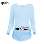 GSCH Funny Pregnant t-shirt Maternity Clothes Long Sleeve Tees Pregnant Women T Shirts Pregnancy Plus Size Top Clothing bxxr