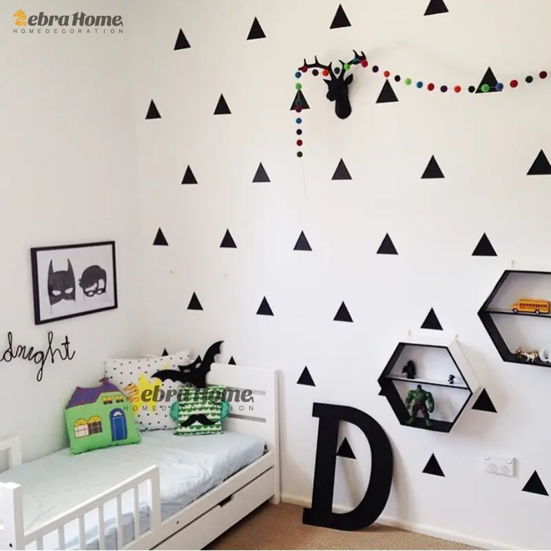 Gold Triangles Wall Sticker Removable Home Decor Art Wall Decals Small Baby Wallpapers Geometric Nordic Triangle Wall Stickers - Image 2
