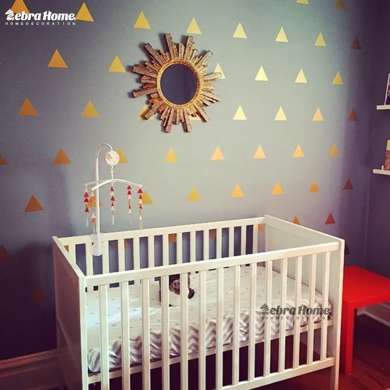 Gold Triangles Wall Sticker Removable Home Decor Art Wall Decals Small Baby Wallpapers Geometric Nordic Triangle Wall Stickers - Image 3