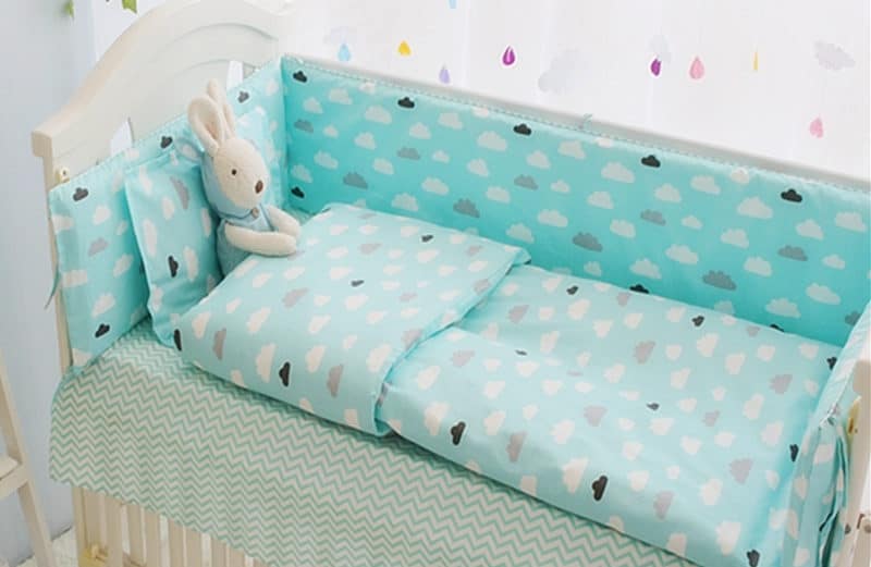 Green Clouds Baby Bedding Crib Set