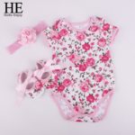 HE Hello Enjoy Bodysuit baby girl 2017 Baby girl clothes sets girl clothes outfits (Bodysuits+Accessories + Baby First Walkers)