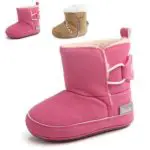 HONGTEYA hot sale baby Super Warm Bow Shoes Fashion Sweet Winter Baby Girl Princess Crib Bebe Snow Soft Soled snow Boots