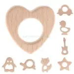 Handmade Natural Wooden Animal Shape Baby Kids Teether Teething Toy Shower Gift  #T026# - Image 3