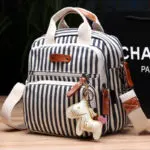 High Level Canvas Colorful Mommy Diaper Bag Baby Nappy Bags Maternity Mommy Women Backpack/Handbag/Messenger Three-In-One Bag - Image 3