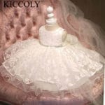 High Quality Baby Girl Dress Glitz Chiffon Baptism Dress for Girl Infant 1 Year Birthday Dress Baby Chirstening Dress for Infant