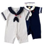 Hot White Navy Sailor collar Newborn baby clothes cotton baby rompers Short sleeve one-pieces jumpsuit baby boy girl clothing