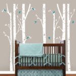 Huge Birch Tree Birds Wall Sticker Vinyl Nursery Wall Art DIY Stickers For Kids Baby Rooms Wall Decals Tree Branches Home Decor