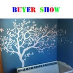 Huge White Tree Wall Decal Nursery Tree and Birds Wall Art Baby Kids Room Wall Sticker Nature Wall Decor 213X210CM - Image 2