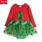 IYEAL Christmas Baby Girl Rompers Princess Kids Newborn Clothes Long Sleeved Spring Autumn Children Infant Clothing Set