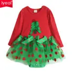 IYEAL Christmas Baby Girl Rompers Princess Kids Newborn Clothes Long Sleeved Spring Autumn Children Infant Clothing Set