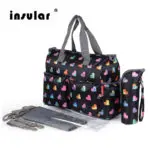 Insular Print Baby Diaper Bag for Stroller Multifunction Large Capacity Bolsa Maternidade with Accessories 6 Colors