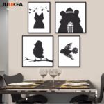 Kawaii Animal Bird Bear Deer Poster Print Modern Nordic Cartoon Nursery Wall Art Picture Kids Baby Room Decor Canvas Painting - Image 2
