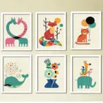 Kawaii Animal Giraffe Poster Printing Modern Nordic Cartoon Nursery Wall Art Decoration Painting Children Baby Room No Framework - Image 2
