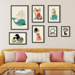 Kawaii Animal Giraffe Poster Printing Modern Nordic Cartoon Nursery Wall Art Decoration Painting Children Baby Room No Framework