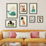Kawaii Animal Giraffe Poster Printing Modern Nordic Cartoon Nursery Wall Art Decoration Painting Children Baby Room No Framework