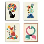 Kawaii Animal Giraffe Poster Printing Modern Nordic Cartoon Nursery Wall Art Decoration Painting Children Baby Room No Framework - Image 5