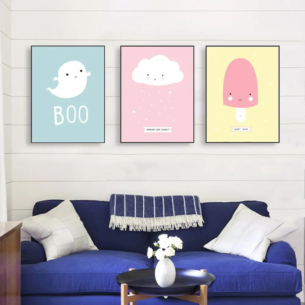 Kawaii Animal Panda Poster Print Nordic Cartoon Penguin Nursery Wall Art Picture Kids Baby Room Decor Canvas Painting No Frame - Image 2